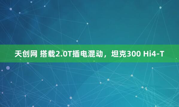 天创网 搭载2.0T插电混动，坦克300 Hi4-T