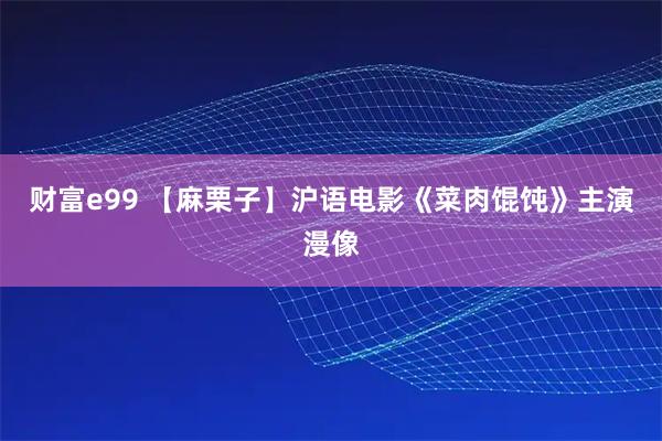 财富e99 【麻栗子】沪语电影《菜肉馄饨》主演漫像