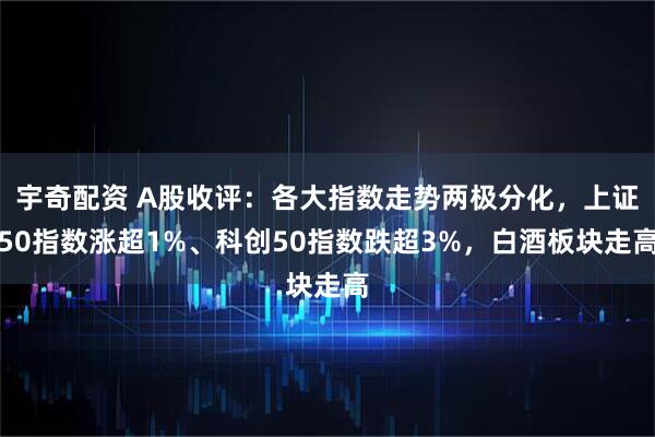 宇奇配资 A股收评：各大指数走势两极分化，上证50指数涨超1%、科创50指数跌超3%，白酒板块走高